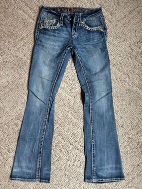 Rock Revival Bootcut Jeans with Embellished Pockets